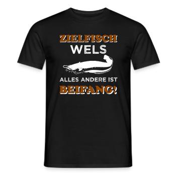 Wels Angeln - Männer T-Shirt - Schwarz - Vorne - AI Model Male 178 light (178cm)