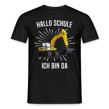 Erster Schultag Bagger Einschulung - Männer T-Shirt - Schwarz - Vorne - AI Model Male 178 light (178cm)