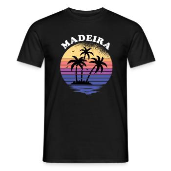 Cadeau de vacances Medeira sous les palmiers - T-shirt homme - noir - Devant - AI Model Male 178 light (178cm)