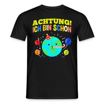 Achtung Ich Bin Schon 2 Geburtstag Erde - Männer T-Shirt - Schwarz - Vorne - AI Model Male 178 light (178cm)