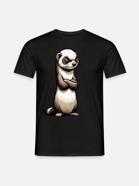 Frettchen Frettchenhalter Frettchenbesitzer - Männer T-Shirt - Schwarz