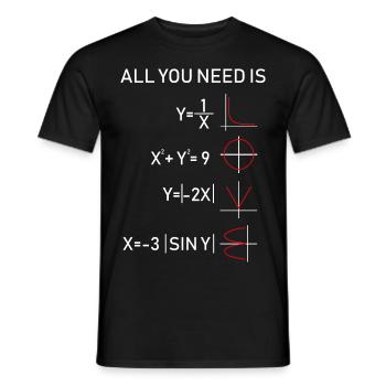 ALL YOU NEED IS LOVE Math white - Men's T-Shirt - black - Front - AI Model Male 178 light (178cm)