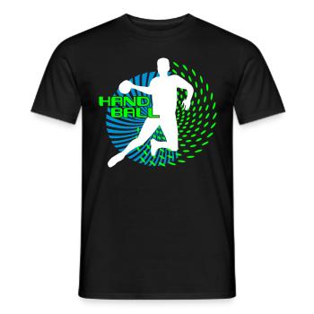 Handballer im Kreis-Strudel - Männer T-Shirt - Schwarz - Vorne - AI Model Male 178 light (178cm)