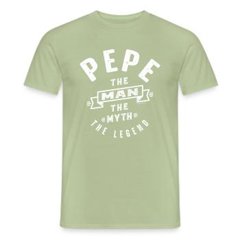 Pepe The Legend - Men's T-Shirt - sage - Front - AI Model Male 178 light (178cm)