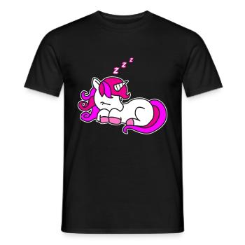 Idea linda del regalo de los niños del unicornio el dormir - Camiseta hombre - negro - delante - AI Model Male 178 light (178cm)