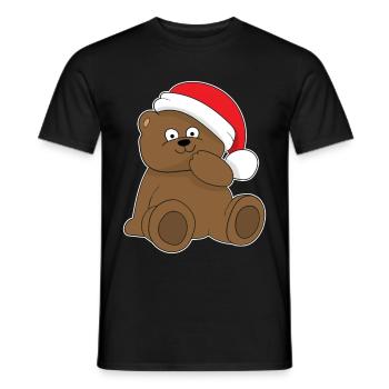 The cute Christmas bear Christmas Teddy Bear - Men's T-Shirt - black - Front - AI Model Male 178 light (178cm)
