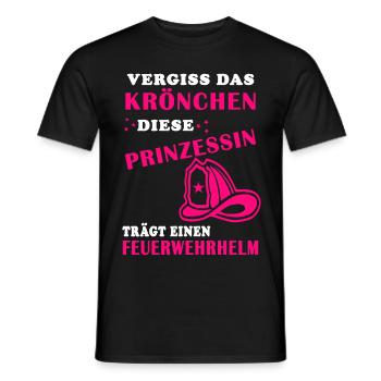 Krönchen Feuerwehrhelm Geschenkidee Feuerwehr cool - Männer T-Shirt - Schwarz - Vorne - AI Model Male 178 light (178cm)