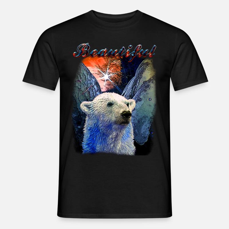 Wunderschöner Eisbär - Männer T-Shirt - Schwarz