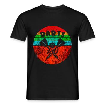 Dart darts dart board 180 darts - Men's T-Shirt - black - Front - AI Model Male 178 light (178cm)