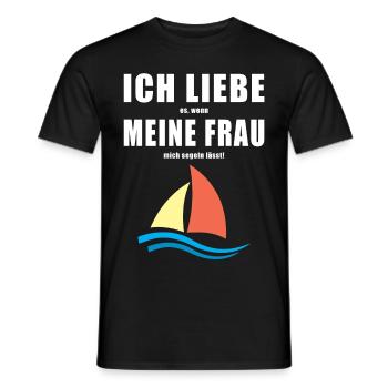 Segeln, ich liebe meine Frau - Männer T-Shirt - Schwarz - Vorne - AI Model Male 178 light (178cm)