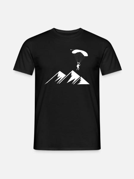 Fallschirm Paragliding über den Bergen Geschenk - Männer T-Shirt - Schwarz
