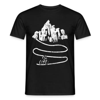 Fahrrad Berge Mountainbike Sport Fahrradtour - Men's T-Shirt - black - Front - AI Model Male 178 light (178cm)