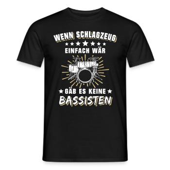 Schlagzeug Schlagzeuger Drummer Band - Männer T-Shirt - Schwarz - Vorne - AI Model Male 178 light (178cm)