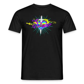 L.Gor Dolch mit Herz - Männer T-Shirt - Schwarz - Vorne - AI Model Male 178 light (178cm)