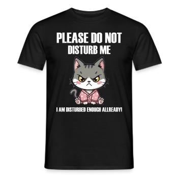 Ne me dérange pas un drôle de chat en colère böse Katze - T-shirt homme - noir - Devant - AI Model Male 178 light (178cm)