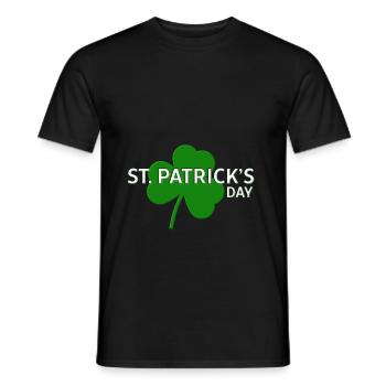 St. Patrick's Day with shamrock - with a shamrock - Men's T-Shirt - black - Front - AI Model Male 178 light (178cm)