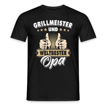 Grillmeister bester Opa grillen - Männer T-Shirt - Schwarz - Vorne - AI Model Male 178 light (178cm)