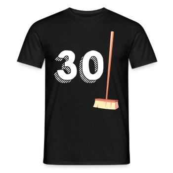 30 Balais Cadeau Humour Original Anniversaire - T-shirt homme - noir - Devant - AI Model Male 178 light (178cm)