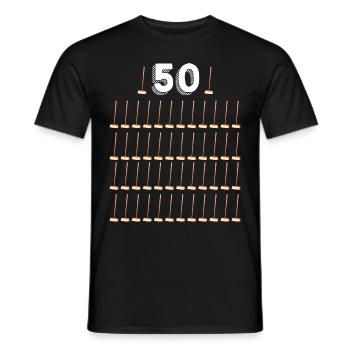 Anniversaire 50 ans 50 Balais humour homme femme - T-shirt homme - noir - Devant - AI Model Male 178 light (178cm)