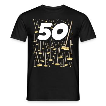 50 Balais Cadeau Humour Anniversaire 50 ans - T-shirt homme - noir - Devant - AI Model Male 178 light (178cm)