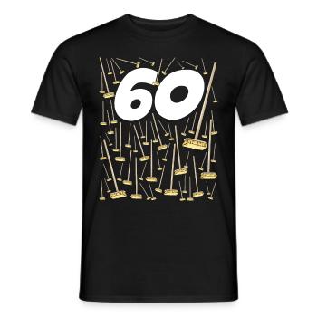 60 Brooms Birthday Sixty Years Man Woman - Men's T-Shirt - black - Front - AI Model Male 178 light (178cm)