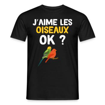 J'aime Les Oiseaux Ok ? - T-shirt homme - noir - Devant - AI Model Male 178 light (178cm)