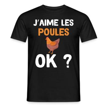 Mon Amour Pour Mes Poules Idée Cadeau Poule - T-shirt homme - noir - Devant - AI Model Male 178 light (178cm)