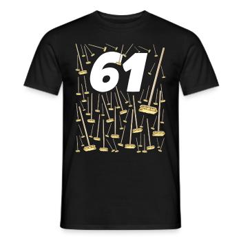 61 balais anniversaire humour homme ou femme - T-shirt homme - noir - Devant - AI Model Male 178 light (178cm)