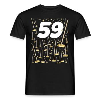 59 birthday brooms 59 years old man and woman - Men's T-Shirt - black - Front - AI Model Male 178 light (178cm)