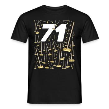 71 Balais citation anniversaire homme et femme - T-shirt homme - noir - Devant - AI Model Male 178 light (178cm)