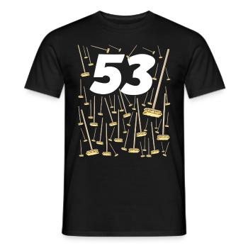 53 funny birthday humor brooms 53 years - Men's T-Shirt - black - Front - AI Model Male 178 light (178cm)