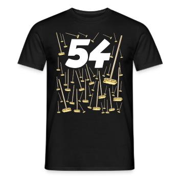 54 brooms poured humor 54 years man or woman - Men's T-Shirt - black - Front - AI Model Male 178 light (178cm)