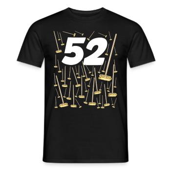 52 Balais anniversaire homme ou femme Humour - T-shirt homme - noir - Devant - AI Model Male 178 light (178cm)