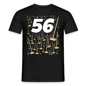 56 Brooms gift humor birthday 56 years - Men's T-Shirt - black - Front - AI Model Male 178 light (178cm)