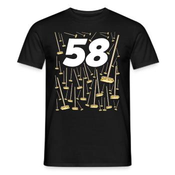 58 brooms birthday gift 58 years - Men's T-Shirt - black - Front - AI Model Male 178 light (178cm)