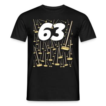 63 Brooms Birthday Gift 63 years - Men's T-Shirt - black - Front - AI Model Male 178 light (178cm)