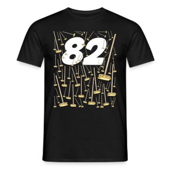 82 brooms Birthday gift idea - Men's T-Shirt - black - Front - AI Model Male 178 light (178cm)