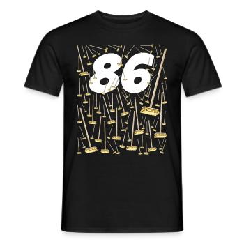 86 Brooms Gift Idea Birthday Quote - Men's T-Shirt - black - Front - AI Model Male 178 light (178cm)