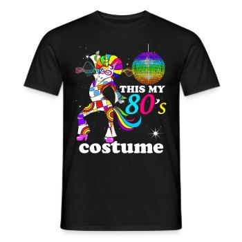 Outfit year 80 unicorn disco at the end of the night - Men's T-Shirt - black - Front - AI Model Male 178 light (178cm)