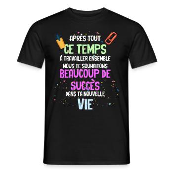 Collègue Cadeau Départ pour Collègue Apprécié - T-shirt homme - noir - Devant - AI Model Male 178 light (178cm)