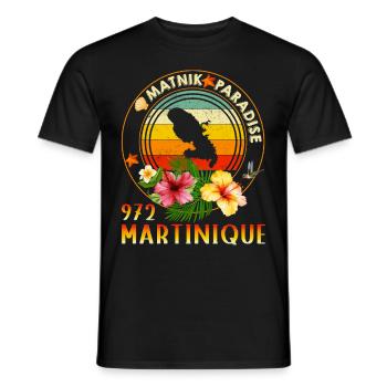 Martinique Paradise Matnik 972 Vintage Men's Women - Men's T-Shirt - black - Front - AI Model Male 178 light (178cm)