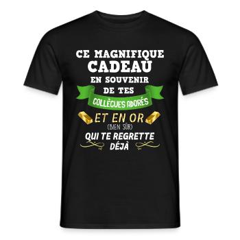Departure Colleague Man or Woman Souvenir Office - Men's T-Shirt - black - Front - AI Model Male 178 light (178cm)