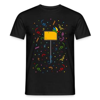 Fasching Fastnacht Karneval Ortsschild Narrenkappe - Männer T-Shirt - Schwarz - Vorne - AI Model Male 178 light (178cm)