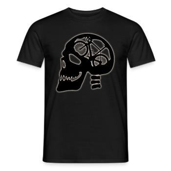 Crâne avec bicyclette à l'intérieur - T-shirt homme - noir - Devant - AI Model Male 178 light (178cm)