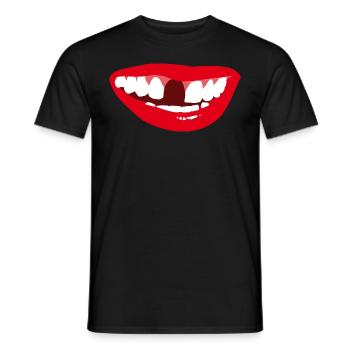 Laughter with tooth gap Funny design - Men's T-Shirt - black - Front - AI Model Male 178 light (178cm)