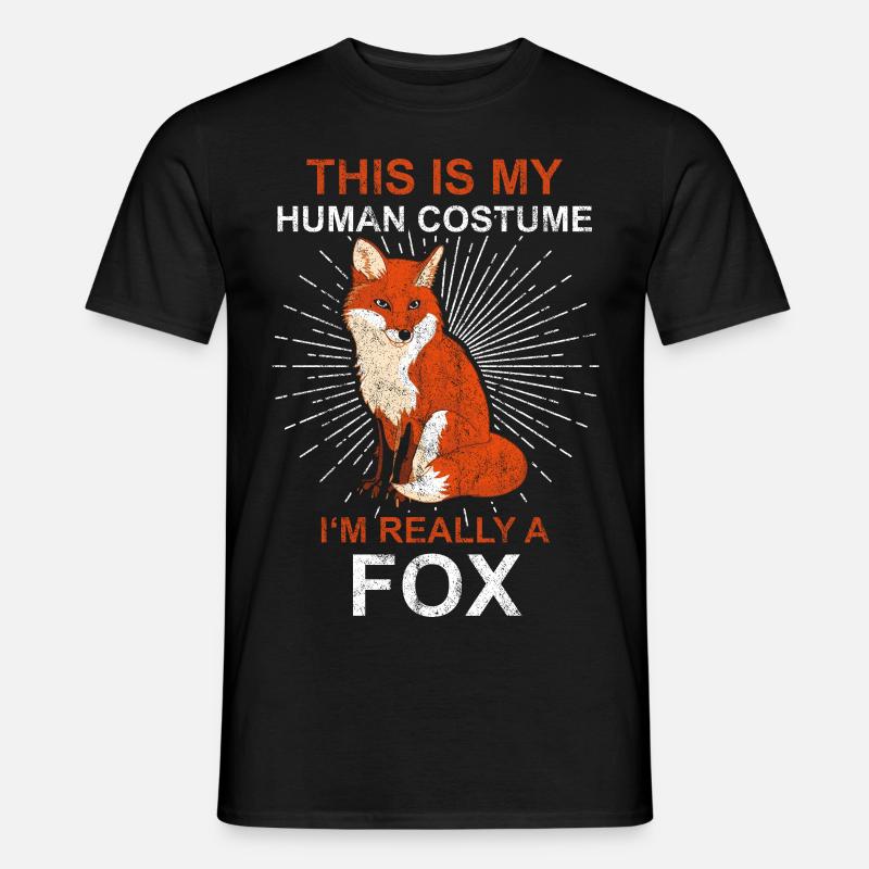 Fuchs - Männer T-Shirt - Schwarz