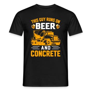 Funny Concrete Mixer for Men Cement Mason - Men's T-Shirt - black - Front - AI Model Male 178 light (178cm)