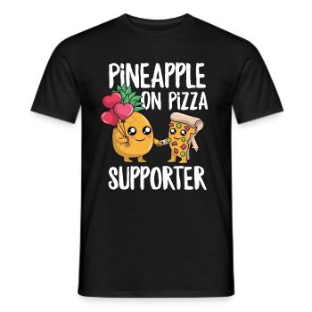 Drôle d’ananas sur Pizza Supporter Humour mignon - T-shirt homme - noir - Devant - AI Model Male 178 light (178cm)