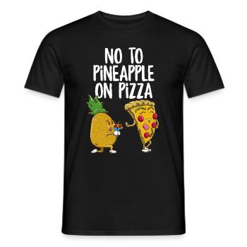 Drôle de pizza à l’ananas Hater Non à l’ananas sur - T-shirt homme - noir - Devant - AI Model Male 178 light (178cm)