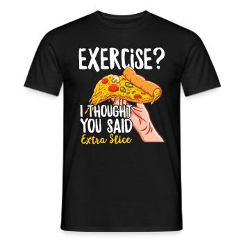 Funny Pizza Men Women Pizza Slice Fast Food - Men's T-Shirt - black - Front - AI Model Male 178 light (178cm)